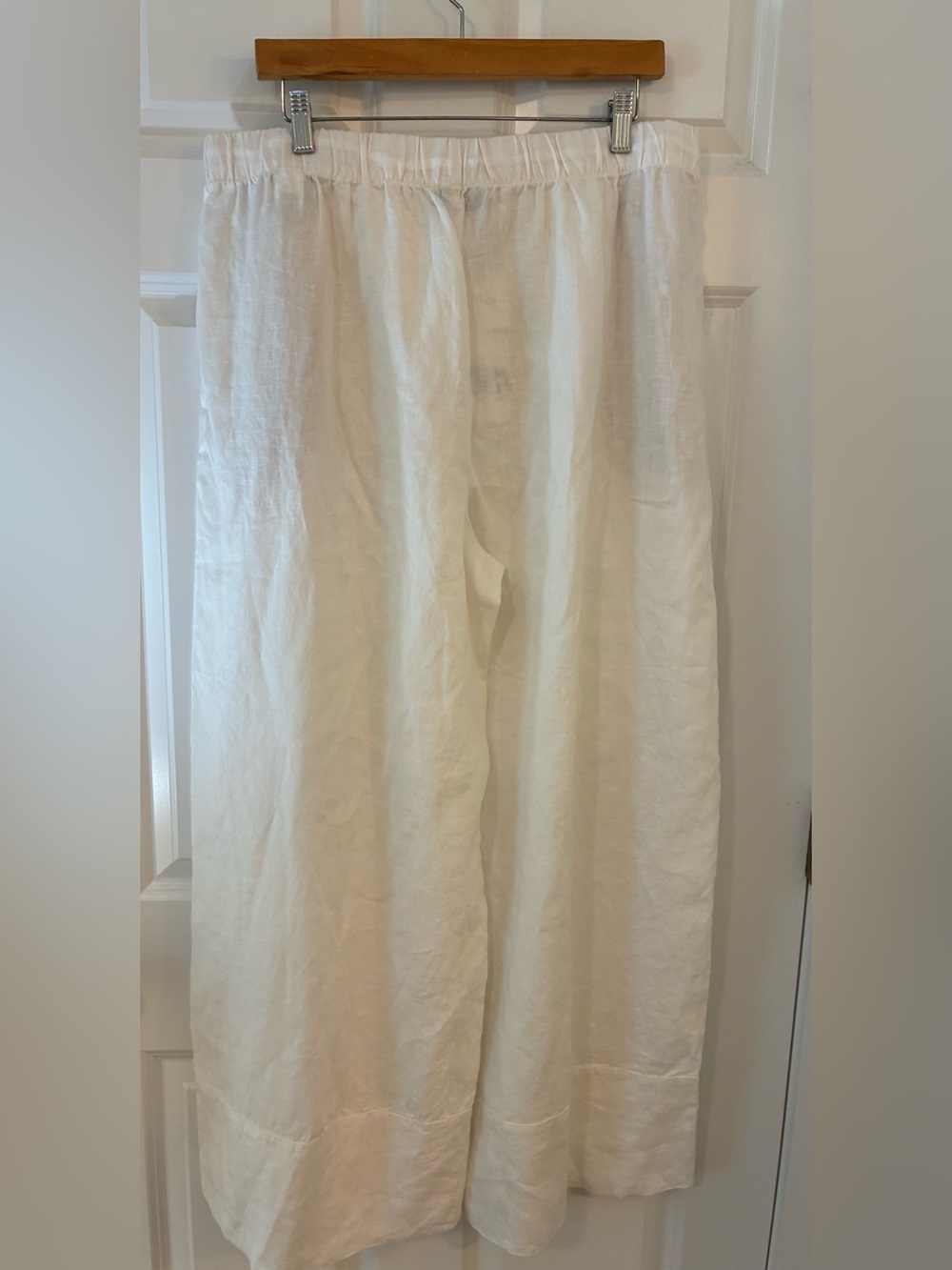 NEW Zara Cream Drawstring Linen Wide Leg Pants XXL - Picture 4 of 4